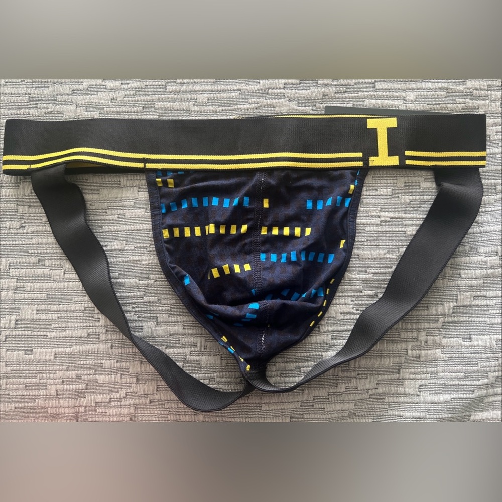 Impetus Men’s Jock Strap Medium Black/Blue/Yellow